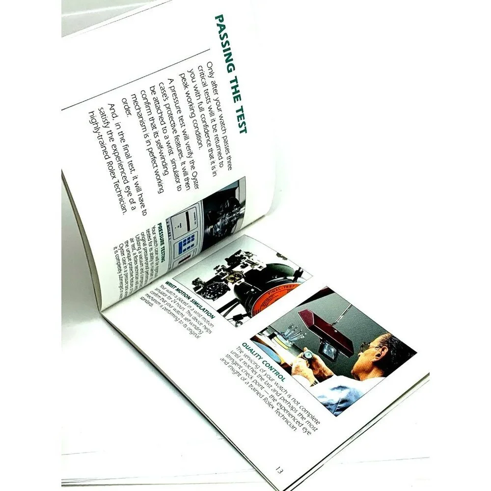Authentic Green Factory Service Booklet Manual The Care of Your Rolex Watch